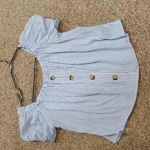 H&M Blue And White Top